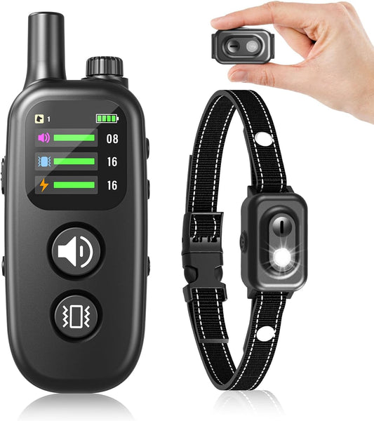 Small Dog Training Collar with Remote - Humane Dog Shock Collar with Beep, Vibration & Safe Shock Modes, 1000Ft Range, Waterproof Rechargeable Bark Control Collar for Small Dogs, Black