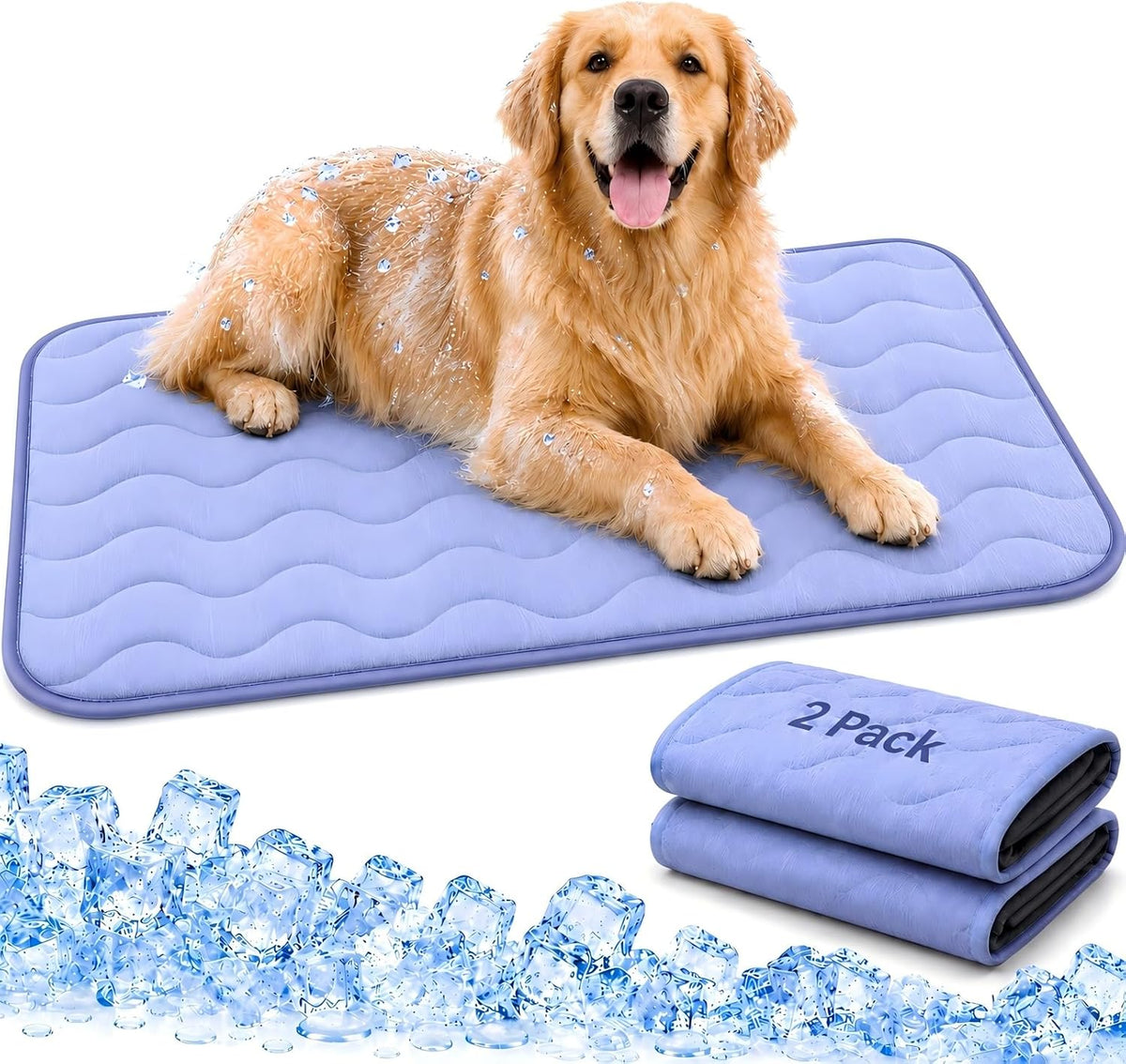 2 Pack Dog Cooling Mats, 44 X 28 in Q-Max 0.5+ Self-Cooling Pet Pads