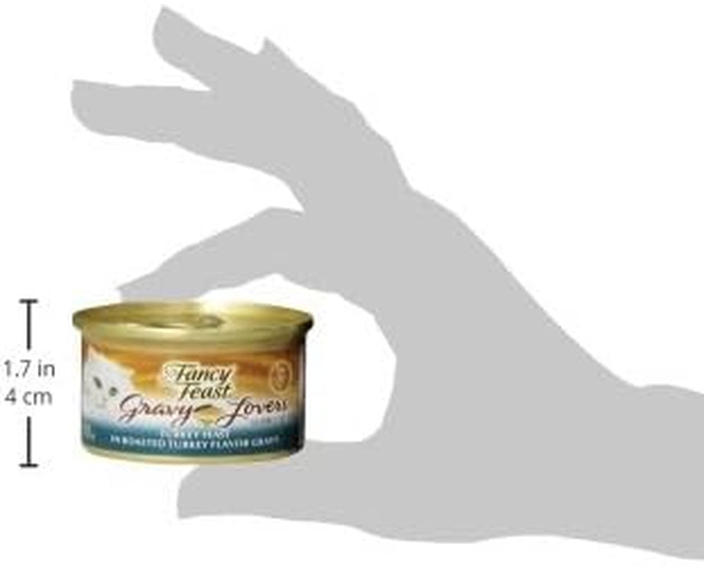 Purina Fancy Feast Gravy Lovers Turkey Feast Grilled Gourmet Cat Food in Wet Cat Food Gravy - (Pack of 24) 3 Oz. Cans