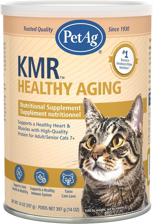 Petag KMR Healthy Aging - 14 Oz - Supports a Healthy Heart & Muscles with Protein for Adult/Senior Cats 7+ - Easy to Use