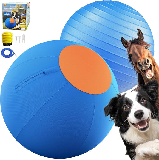 Happypaw 3.0 2026 Upgrade 25'' Herding Ball for Dogs – Enhanced Chew Resistance & Heavy-Duty Material, Dog Toy Agility Equipment for Australian Shepherds,Collies, Includes 5 Repair Patches