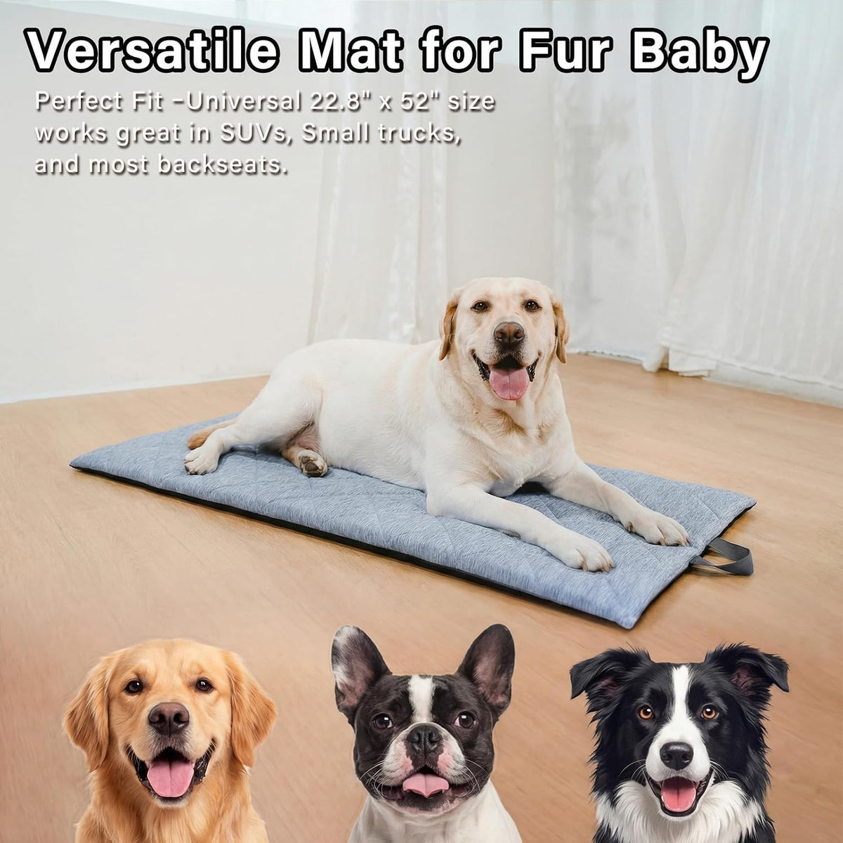 Joyblooms Dog Bed for Car Back Seat Dog Bed Cooling Dog Mat for Car Pet Mat,Gray