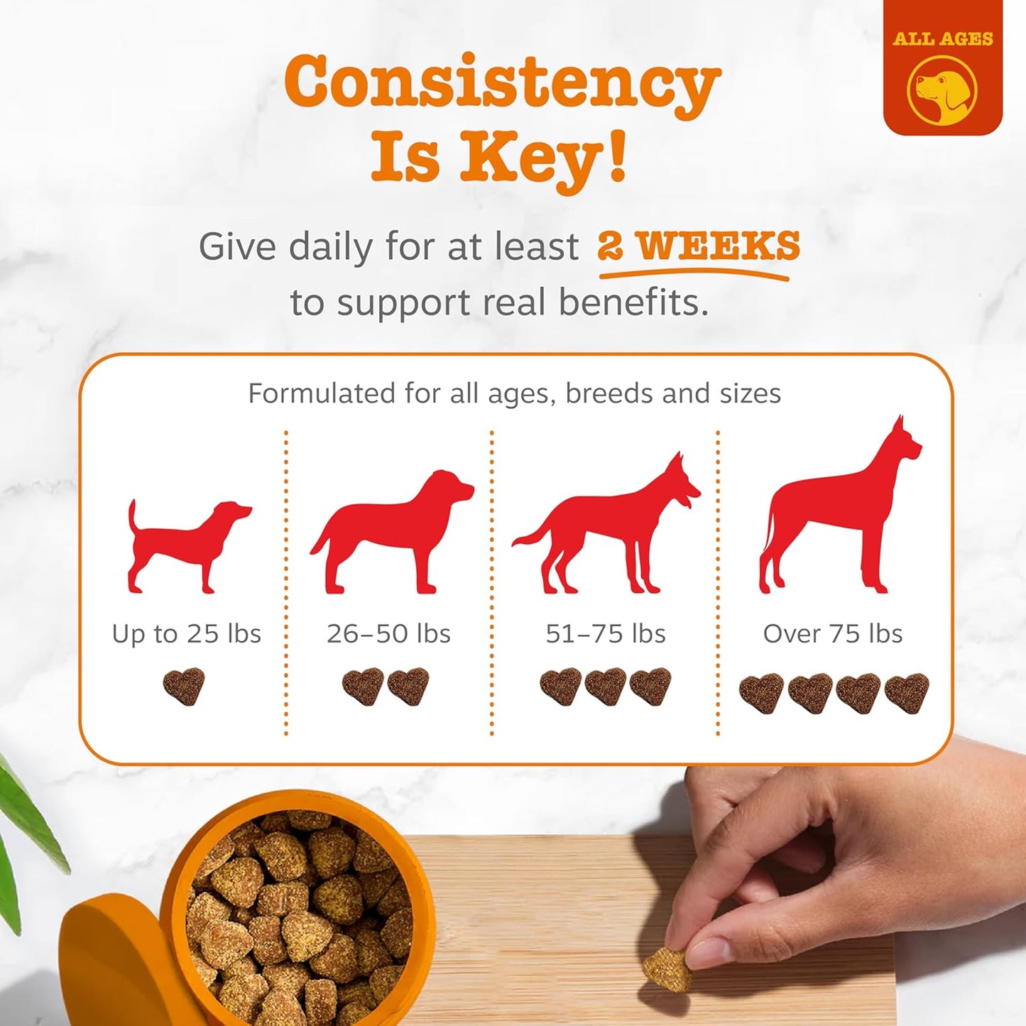 Zesty Paws Allergy Immune Bites - Dog Allergy Chews, Dog Probiotics for Itchy Skin and Ears, Peanut Butter, 90Ct