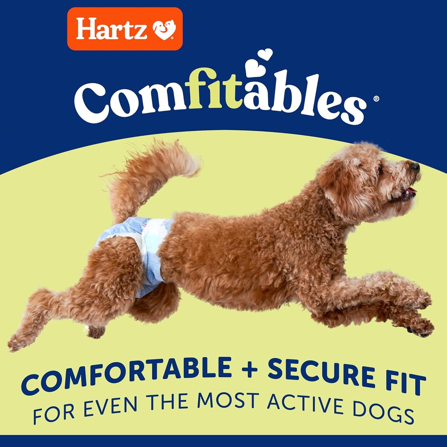 Hartz Disposable Dog Diapers, Size M 32 Count, Comfortable & Secure Fit, Easy to Put on | Comfortable & Secure Fit, Easy to Put On, Super Absorbent, Breathable Material, Adjustable Tail Hole, Male & Female Diaper