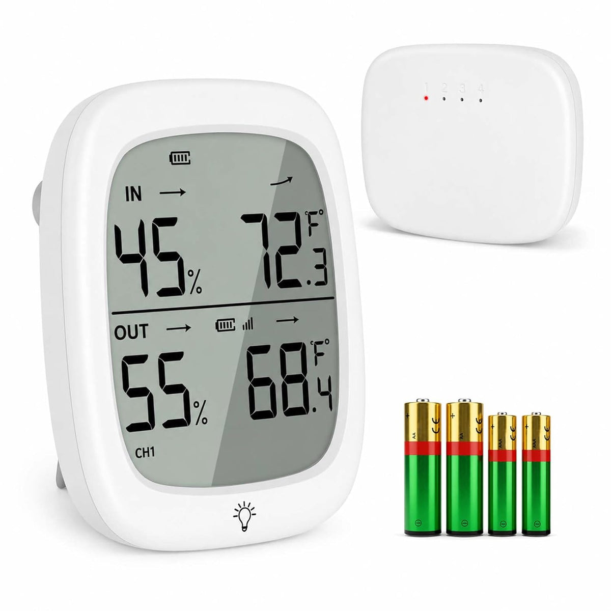 RUIKORING Indoor Outdoor Thermometer Wireless Hygrometer, 330 Ft Sensor