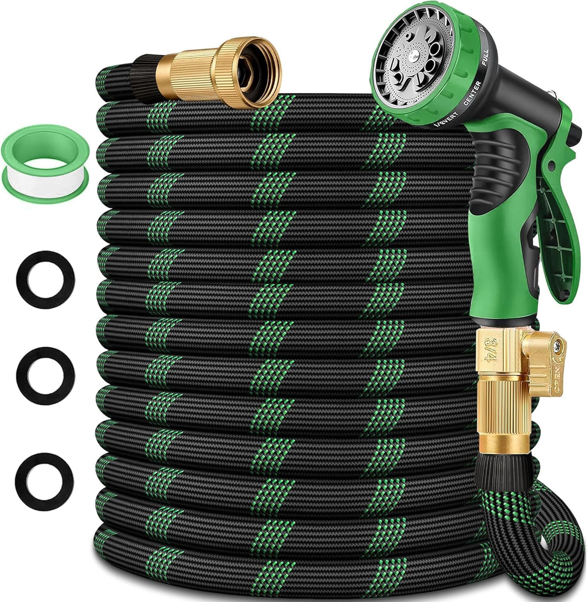 50 Ft Garden Hose, Flexible Ultra Lightweight Durable Garden Hose, Kink-Free Water Hose with 10 Function Sprayer - Non-Shrinking Garden Hoses, Easy to Store,All-Weather, Car Washing Pipe Garden Hoses
