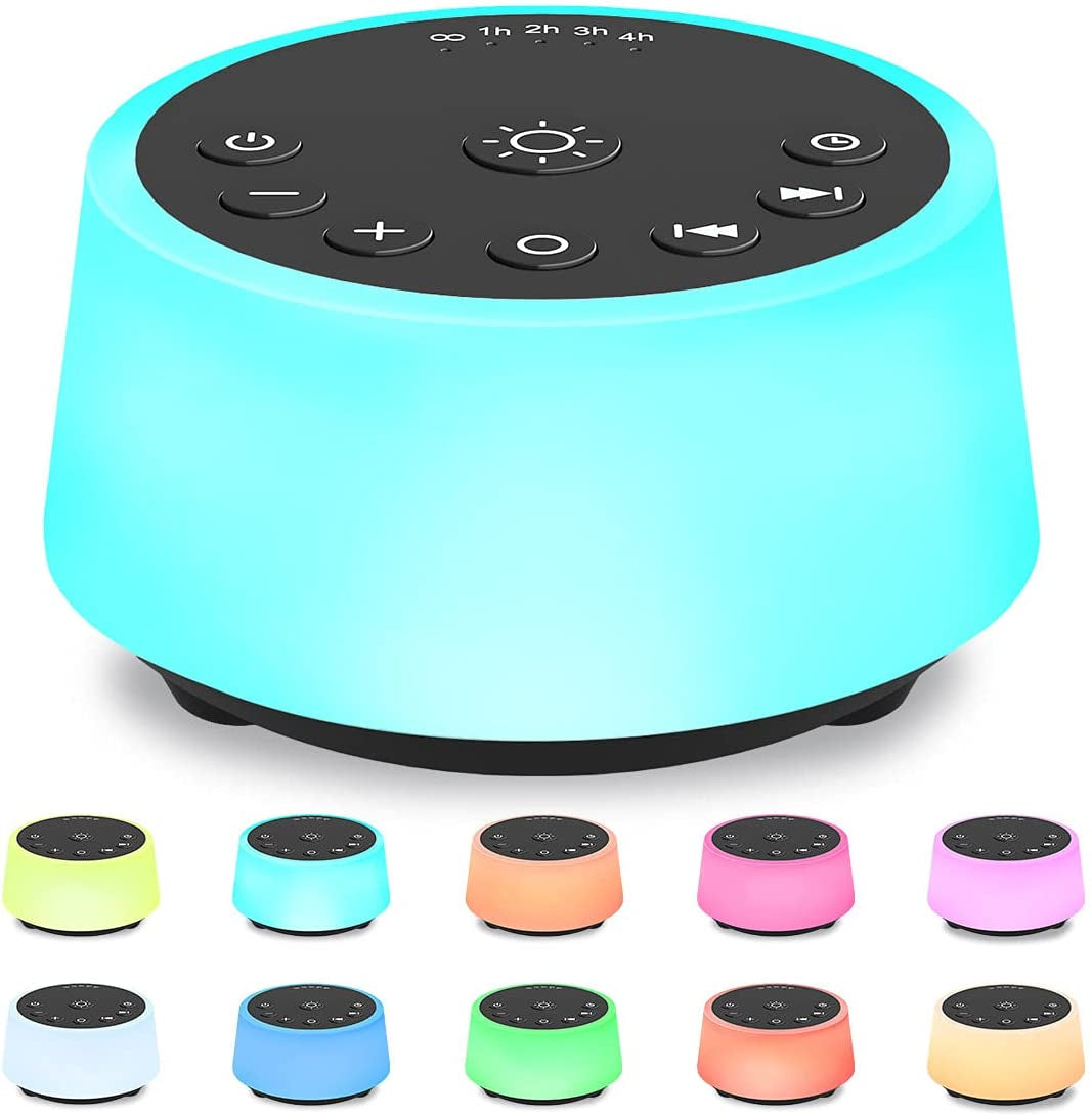 Color Noise Sound Machines with 10 Colors Night Light 25 Soothing Sounds and Sleep White Noise Machine 32 Volume Levels 5 Timers Adjustable Brightness Memory Function for Adults Kids Baby