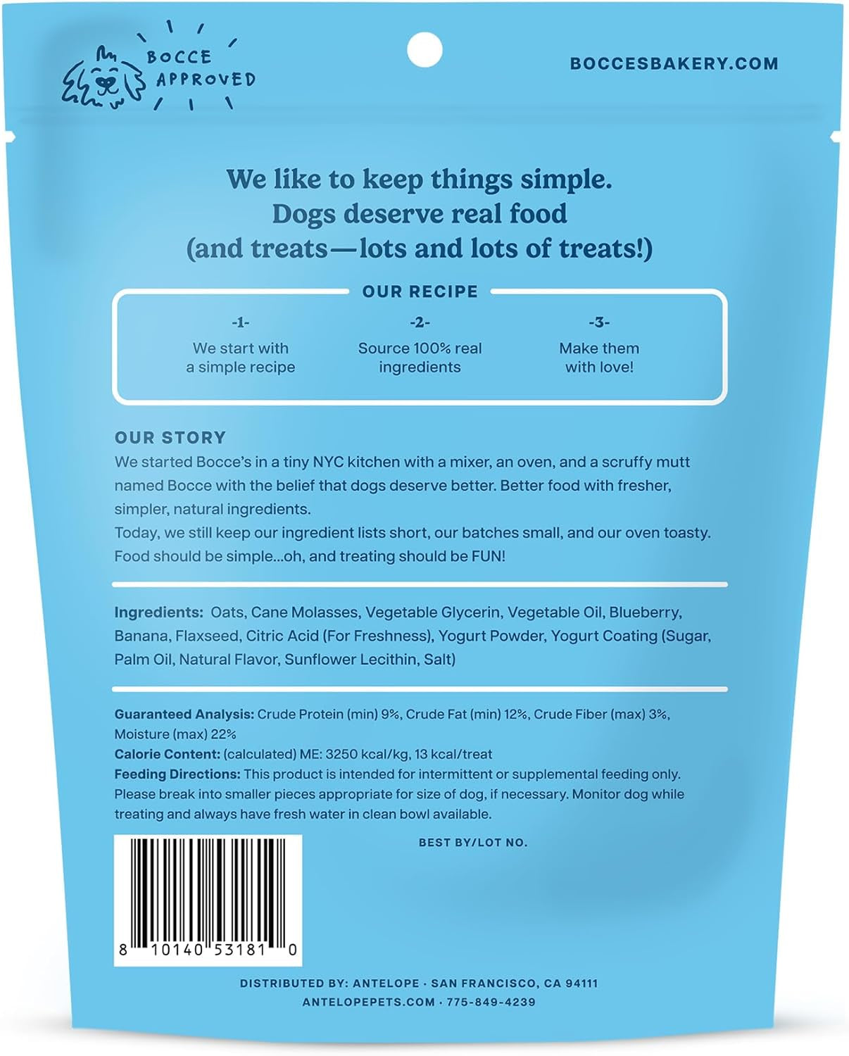 Bocce'S Bakery Very Berri Froyo Dog Treats – Natural, Wheat-Free Soft & Chewy Cookies Made with Real Ingredients – Baked in the USA and Topped with Berries & Sprinkles, 6Oz