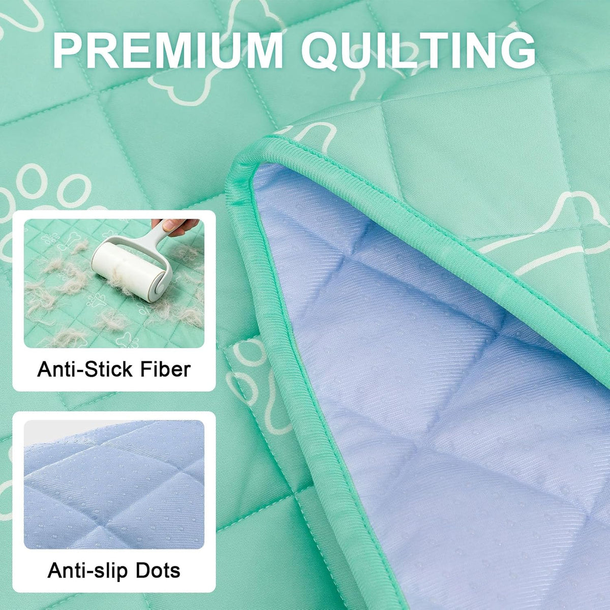 BEAUTYZOO Dog Cooling Mat, Durable Cooling Mat for Large Dogs 35X23In, Aqua