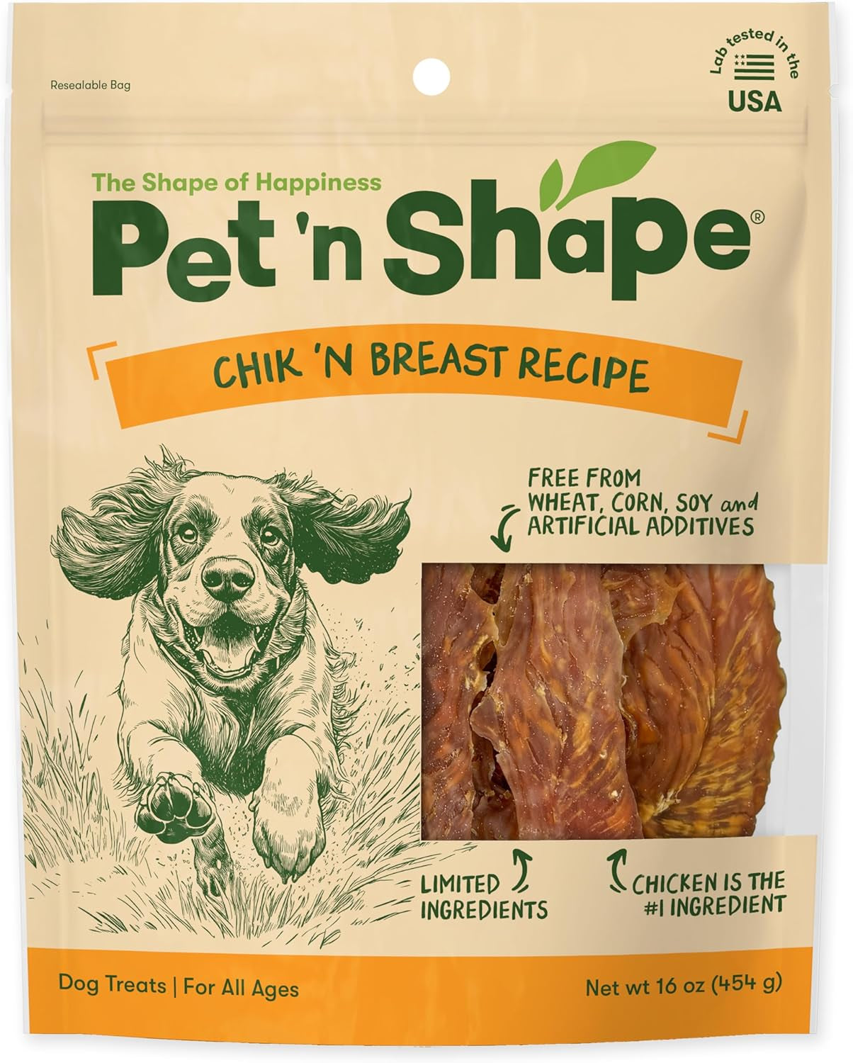 Pet 'N Shape Chik 'N Breast Jerky Dog Treats - 1 Pound