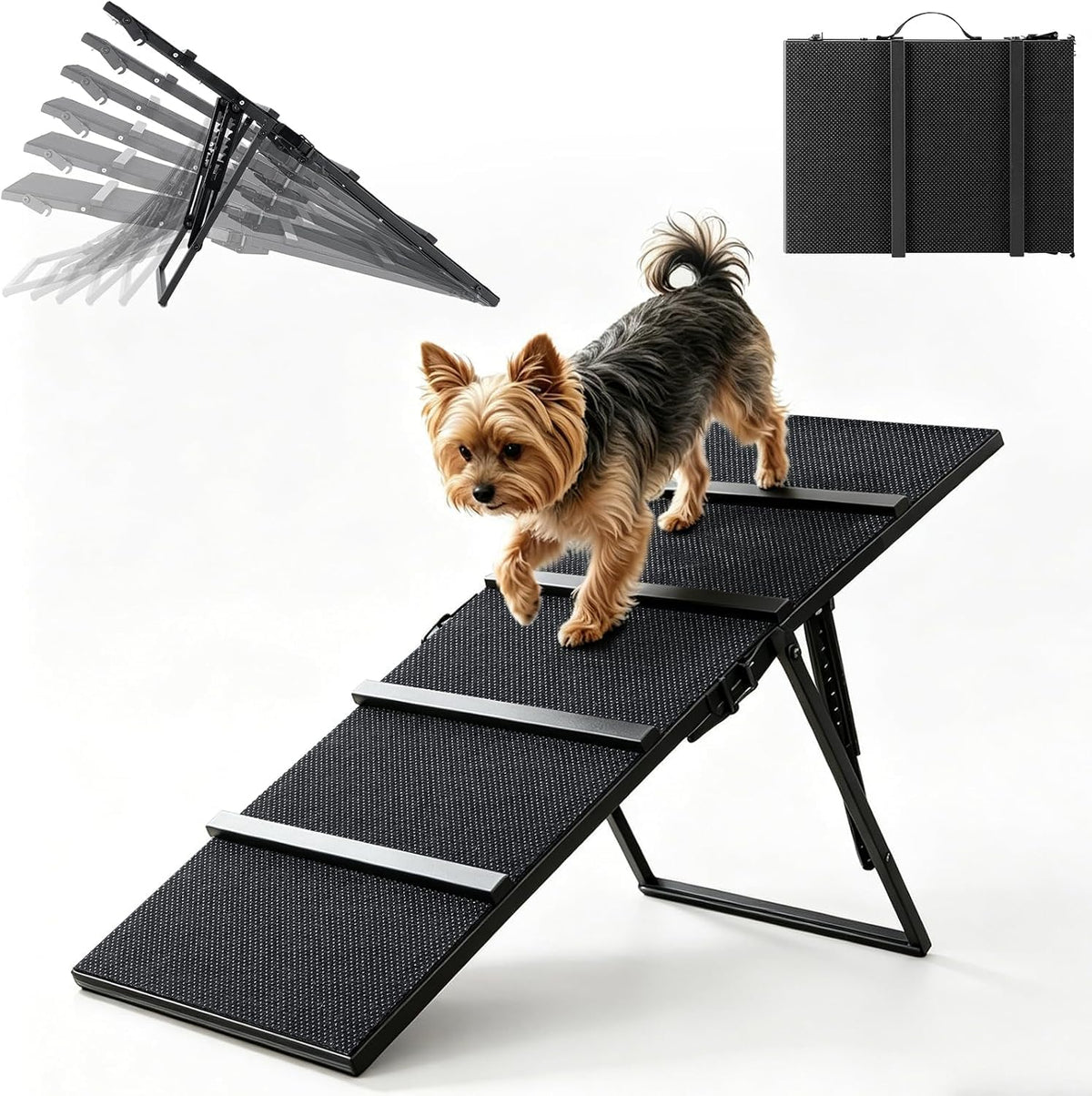 Vavopaw Metal Dog Ramp for Couch, Foldable Pet Ramp for Small Dogs 100 LBS