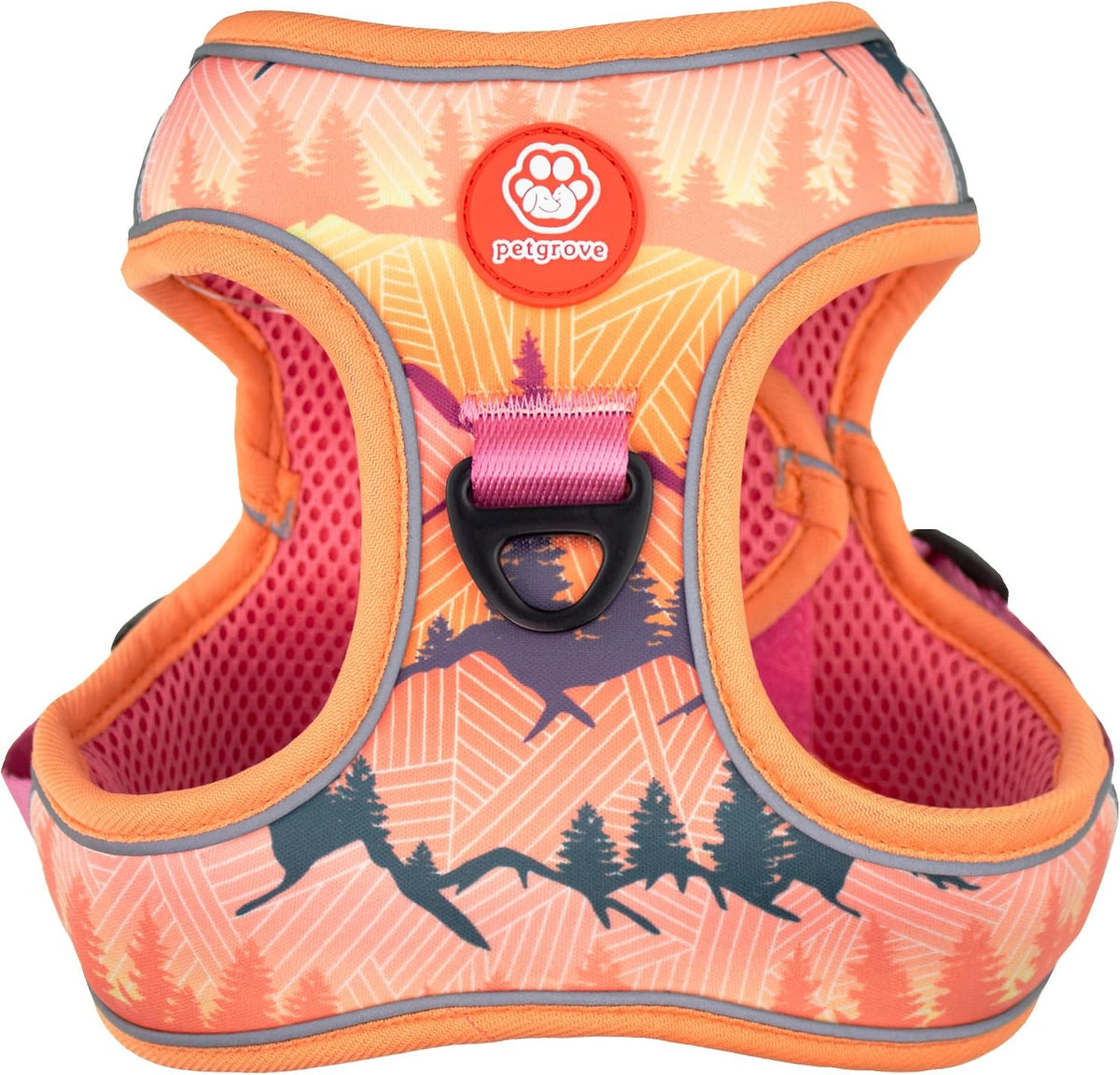 Step in Dog Harness for Medium Sized Dog – No Pull No Choke Reflective Mesh Vest with Front & Back Clips, Comfortable Medium Dog Harness (Sierra Mountains, M)