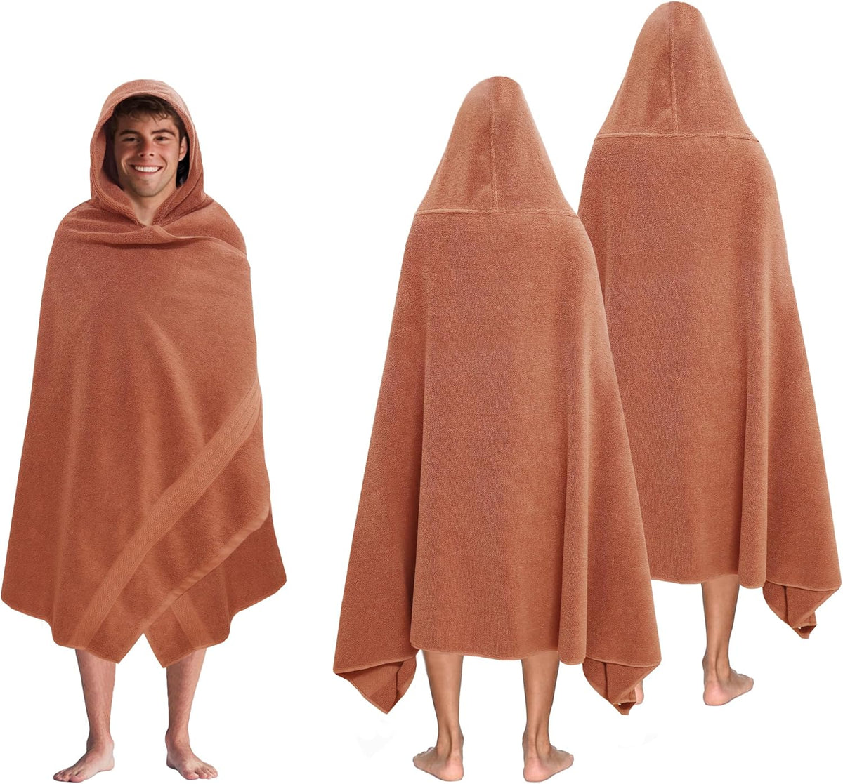 COTTON CRAFT Giant Hooded Towel for Adults - 2 Pack - 100% Cotton Towels