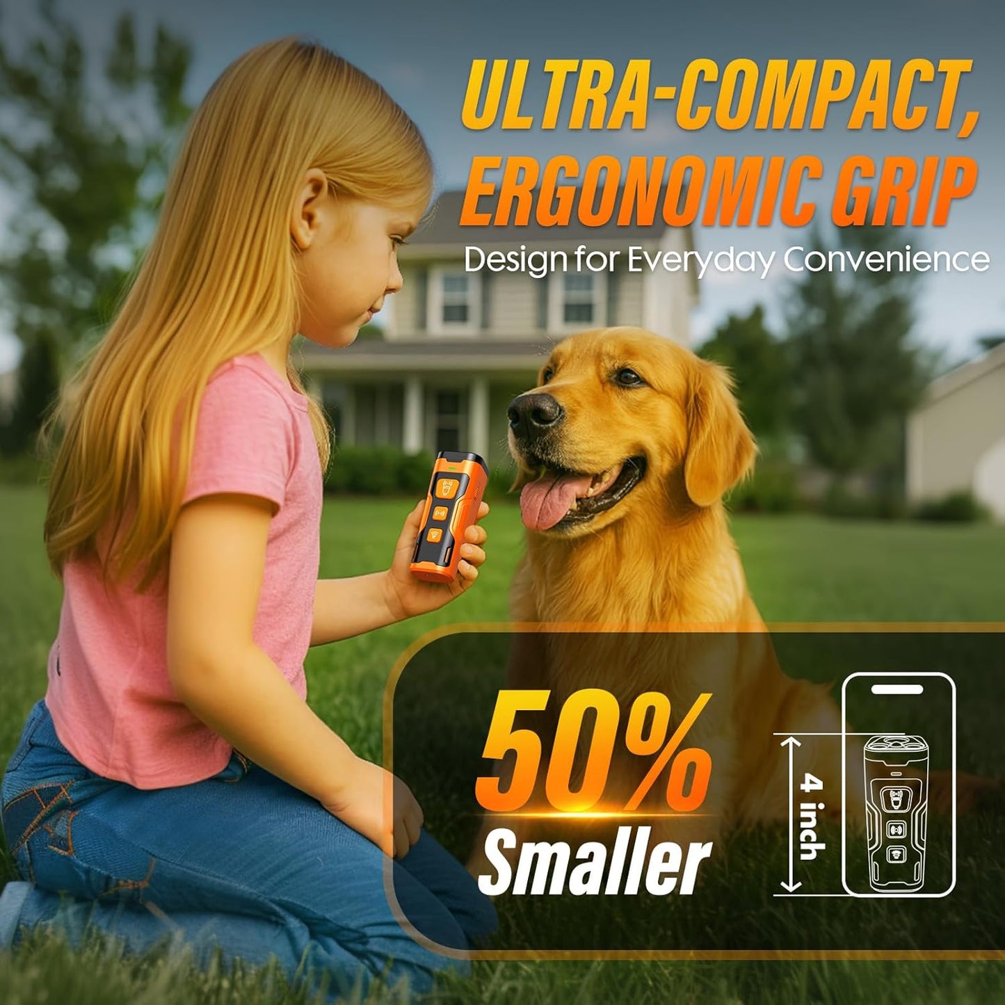 YUYQA Dog Bark Deterrent Device, 3X Ultrasonic anti Barking, 6 Training Modes 23 FT Range Barks No More Indoors Outdoors Behavior Correct Safe & Humane Rechargeable Compact Bark Control for Dogs