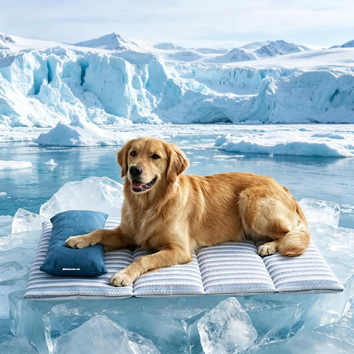 Dog Cooling Mat for Extra Large Dogs, Cooling Bed for Dogs with Pillow