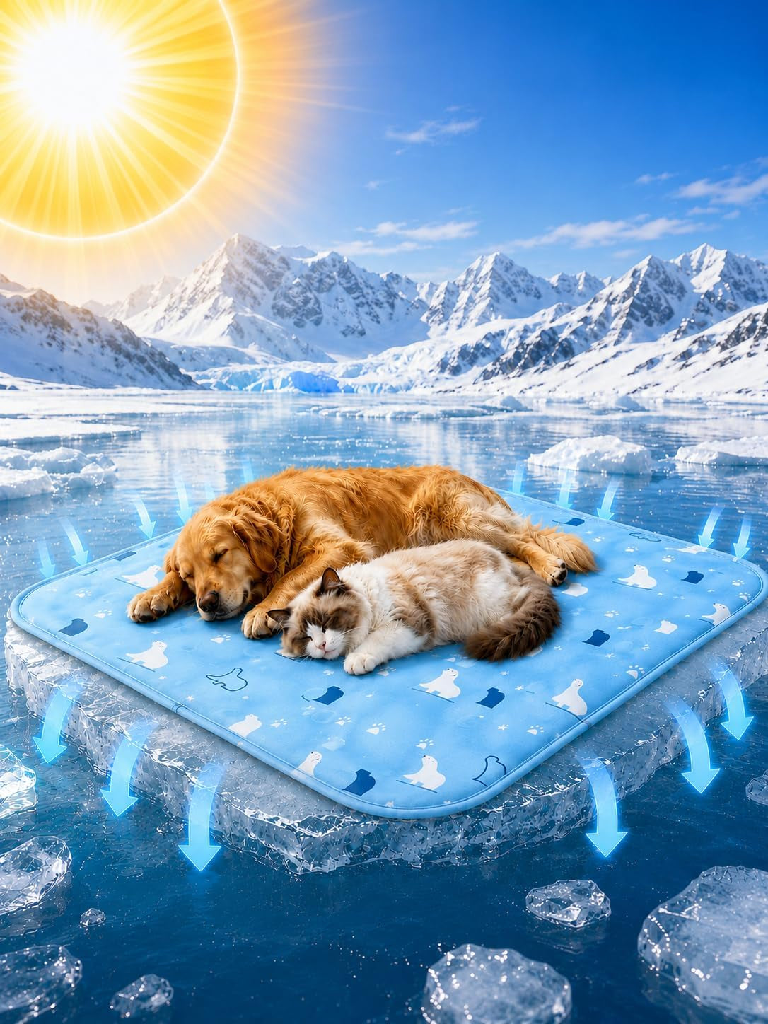 Dog Cooling Mat Gel for Indoor & Outdoor, Waterproof Non-Toxic Cooling Pad
