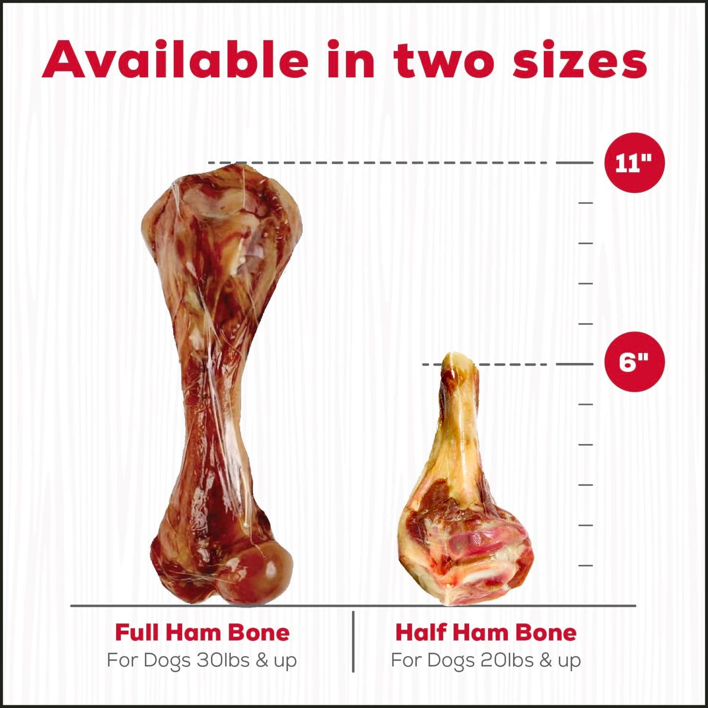 Country Kitchen Genuine Serrano Half Ham Bone, 100% Natural, Dry Aged, for Medium Sized Dogs, 20 Lbs and Up, 2 Bones, Pack of 1