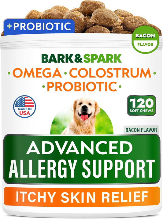 BARK&SPARK Advanced Dog Allergy Relief-Skin Health, Anti-Itch Support Chews