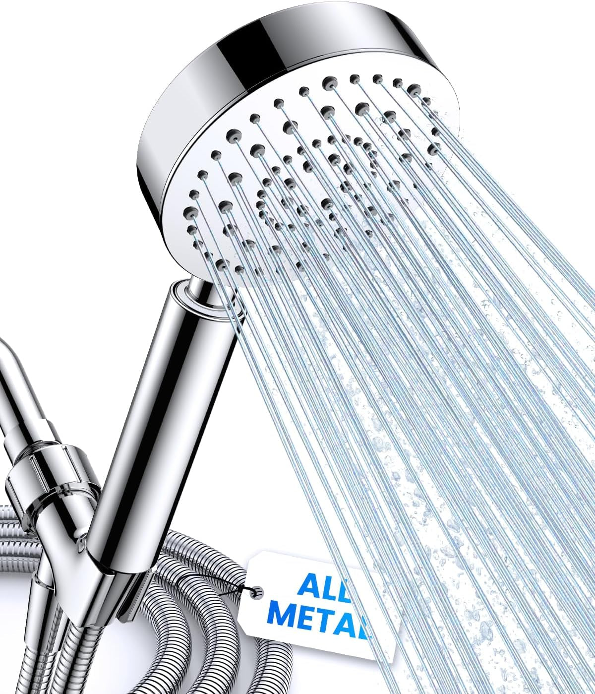 Metal 6-Spray Shower Head with Handheld High Pressure