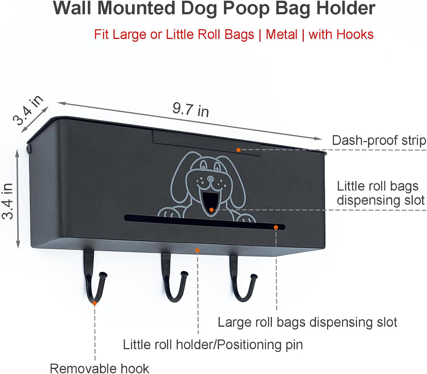 2 Dog Bag Dispensers 1 Lock 8 Small Rolls of Poop Bags