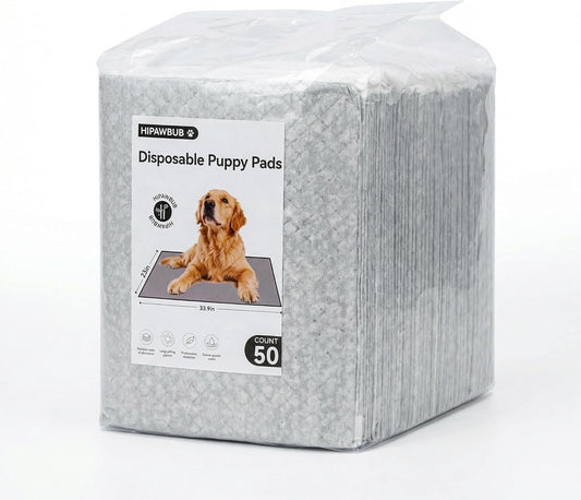 50 Count Dog Pee Pads, Super Absorbent Puppy Training Pads, Leak-Proof & Odor Control Disposable XL 28×34 Potty Pads for Dogs, Puppies, Doggie and Pets