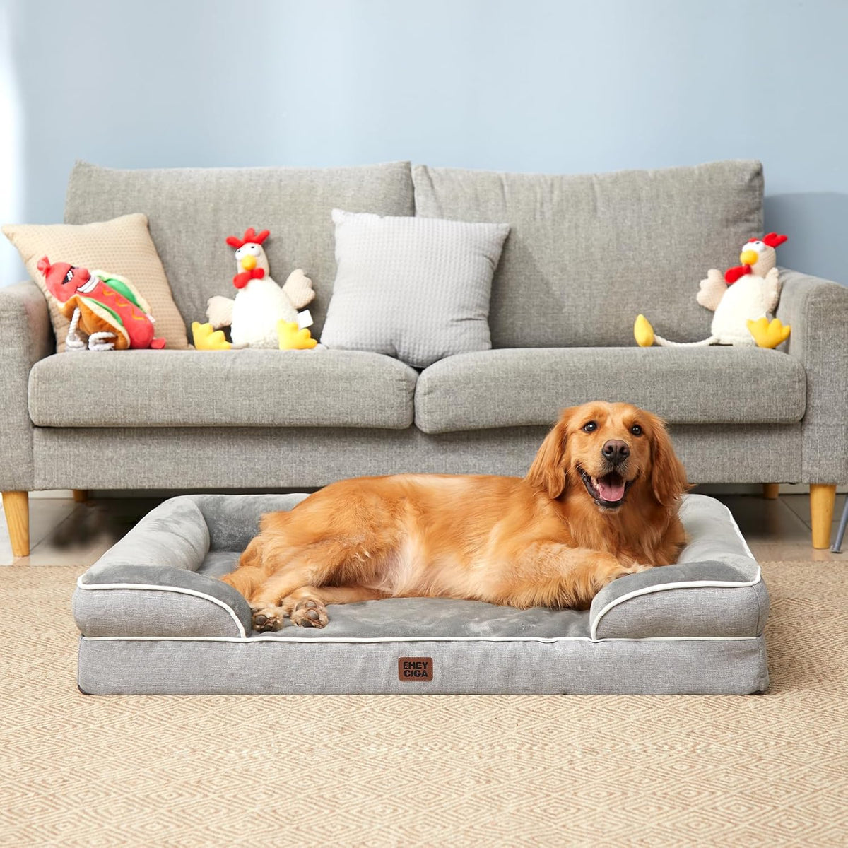 EHEYCIGA Orthopedic Extra Large Dog Bed, Waterproof Washable XL Pet Bed 44"