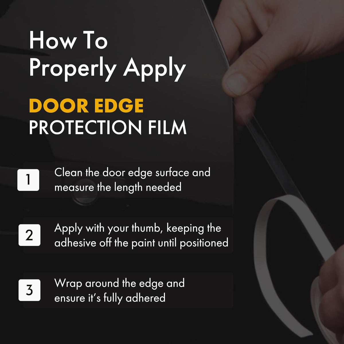 XPEL Door Edge Guard Protection Film Roll, 3/8" X 100' - Car or Truck Doors, Protective Barrier against Minor Scratches, Paint Chips, Door Edge Impact, and Dings - Prevents Damage and Possible Rust