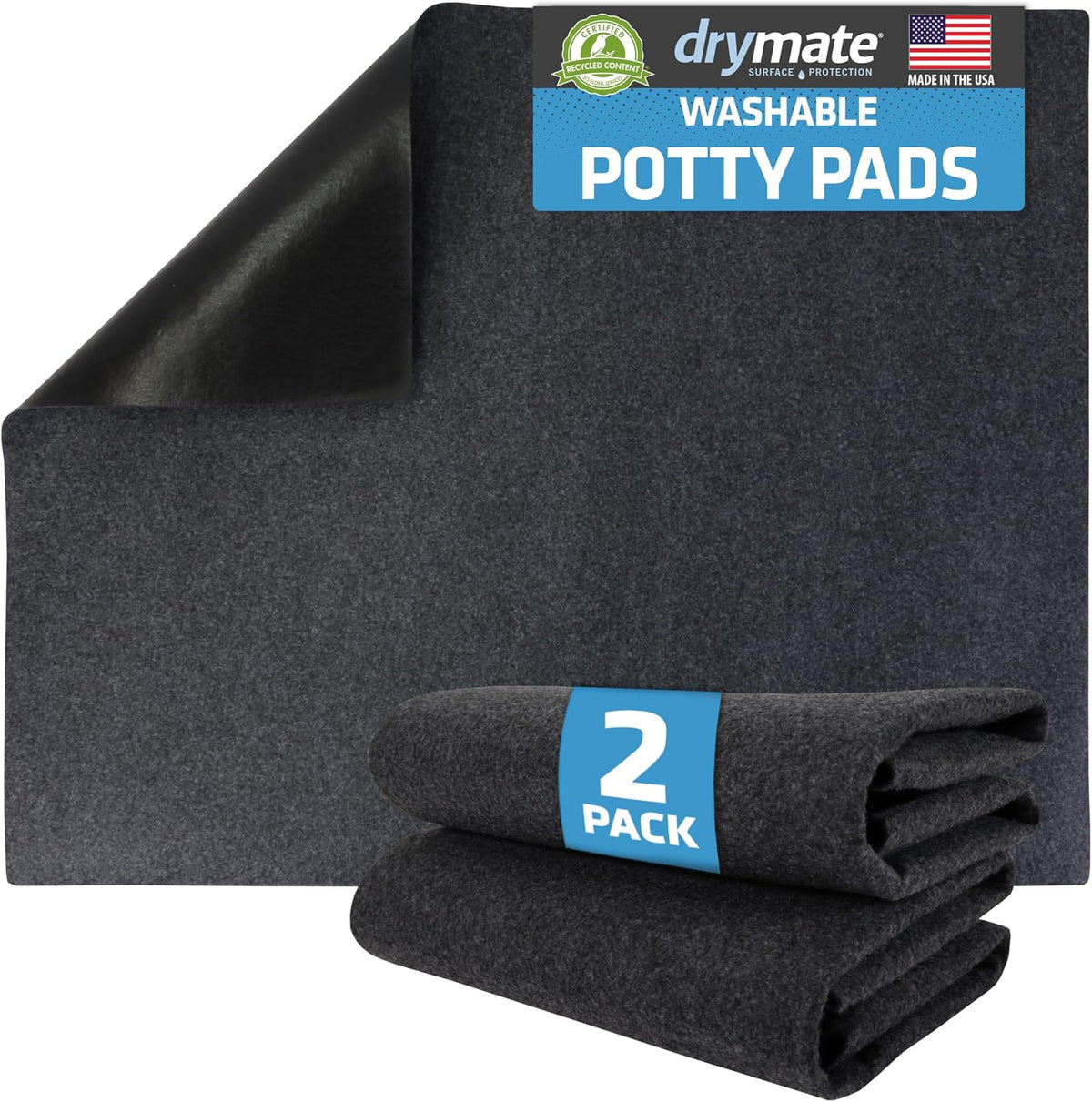 Drymate 2-Pack Washable Pee Pads for Dogs, 29X36, Reusable Puppy Pads