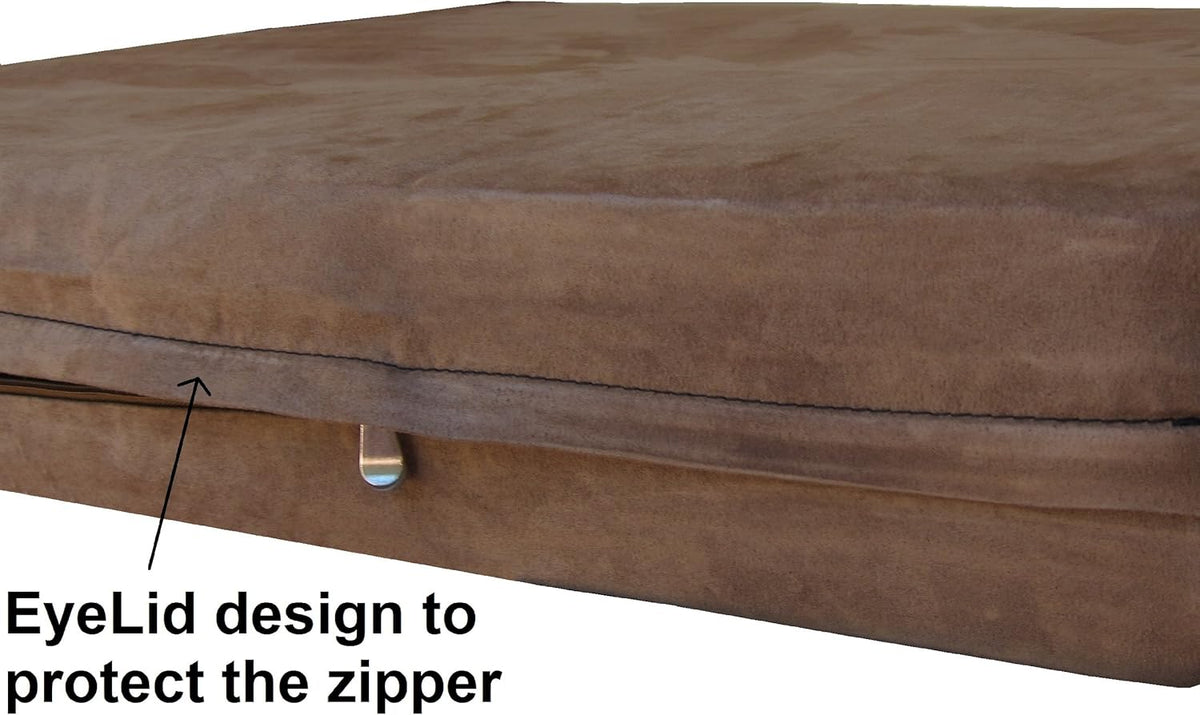 Dogbed4Less Jumbo Orthopedic Memory Foam Dog Bed for Large Dogs, Washable Durable Cover, Waterproof Liner and Extra Pet Bed Case, 55"X47"X4", Brown
