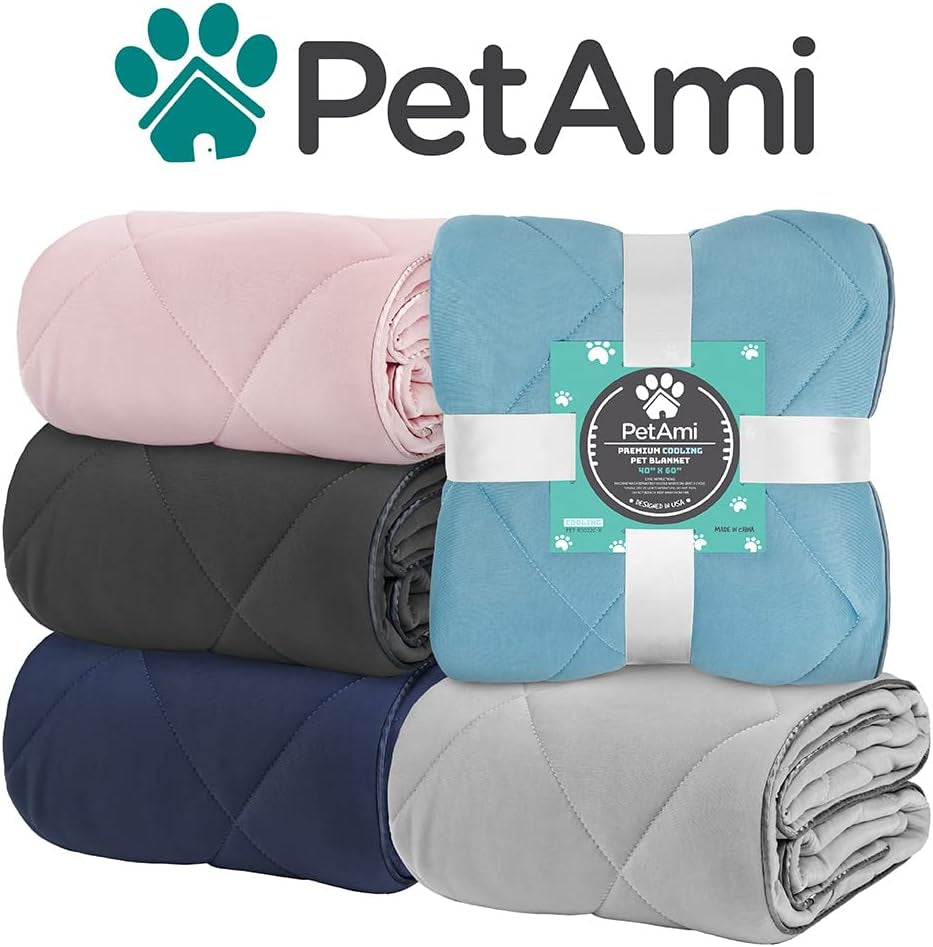Petami Cooling Dog Blanket Lightweight Soft for Medium Pet Cat, 29X40 Blue