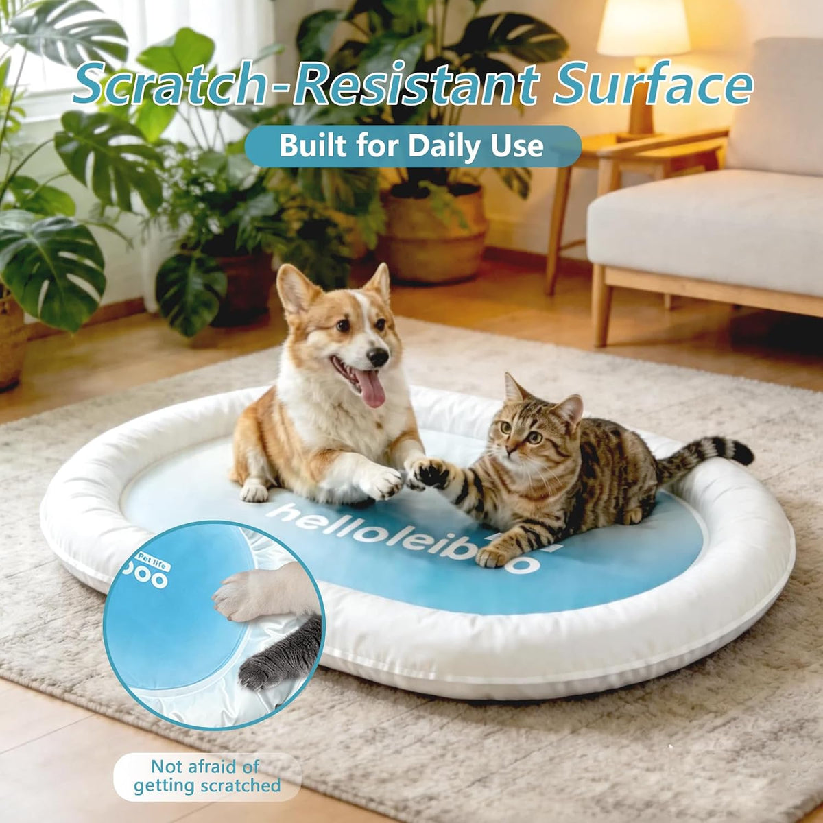 Cooling Mat for Dogs No Freeze Needed Dog Cooling Mat 37.8×26.4In Double-Strength Polymer Gel + PVC Waterproof Fabric Self Cooling Pad for Large Dogs Perfect for Crates, Floor, Beds & Sofas