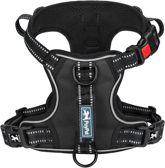 Poypet No Pull Dog Harness with 3 Leash Clips and Vertical Handle