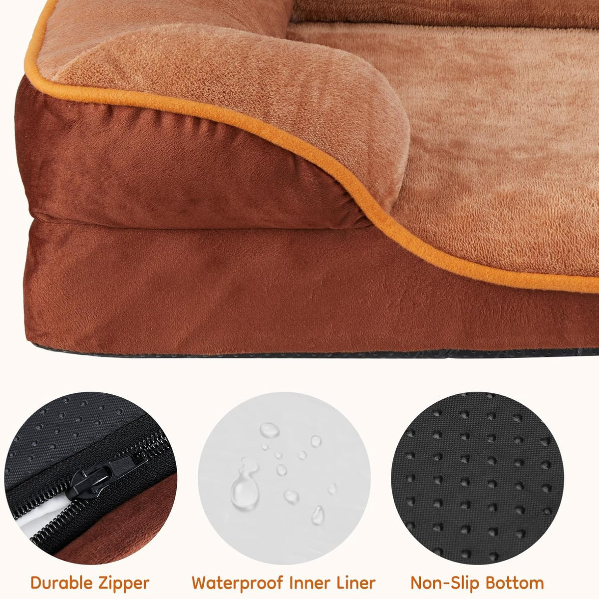 NEWBULIG 42X32 Inch Orthopedic Dog Bed for Indoor Use, Soft Surface