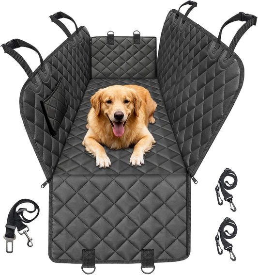 Dog Car Seat Cover,Pets Back Seat Extender,600D Heavy Durable 100% Waterproof Scratchproof Soft Dogs Hammock, Nonslip Backseat Protector for Cars Trucks Suvs