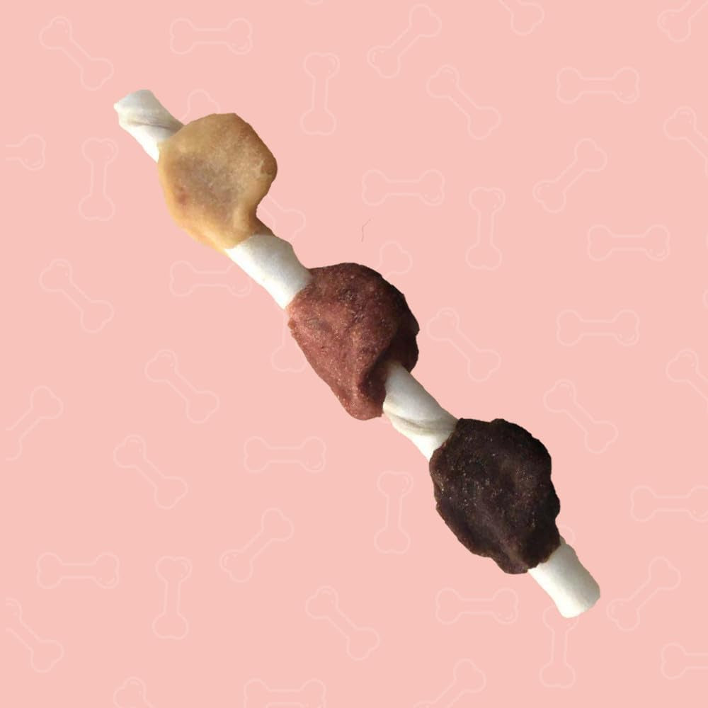Better Belly Triple Flavor Kabobs, 10 Kabobs, Long-Lasting Dog Chews with Chicken, Pork and Beef