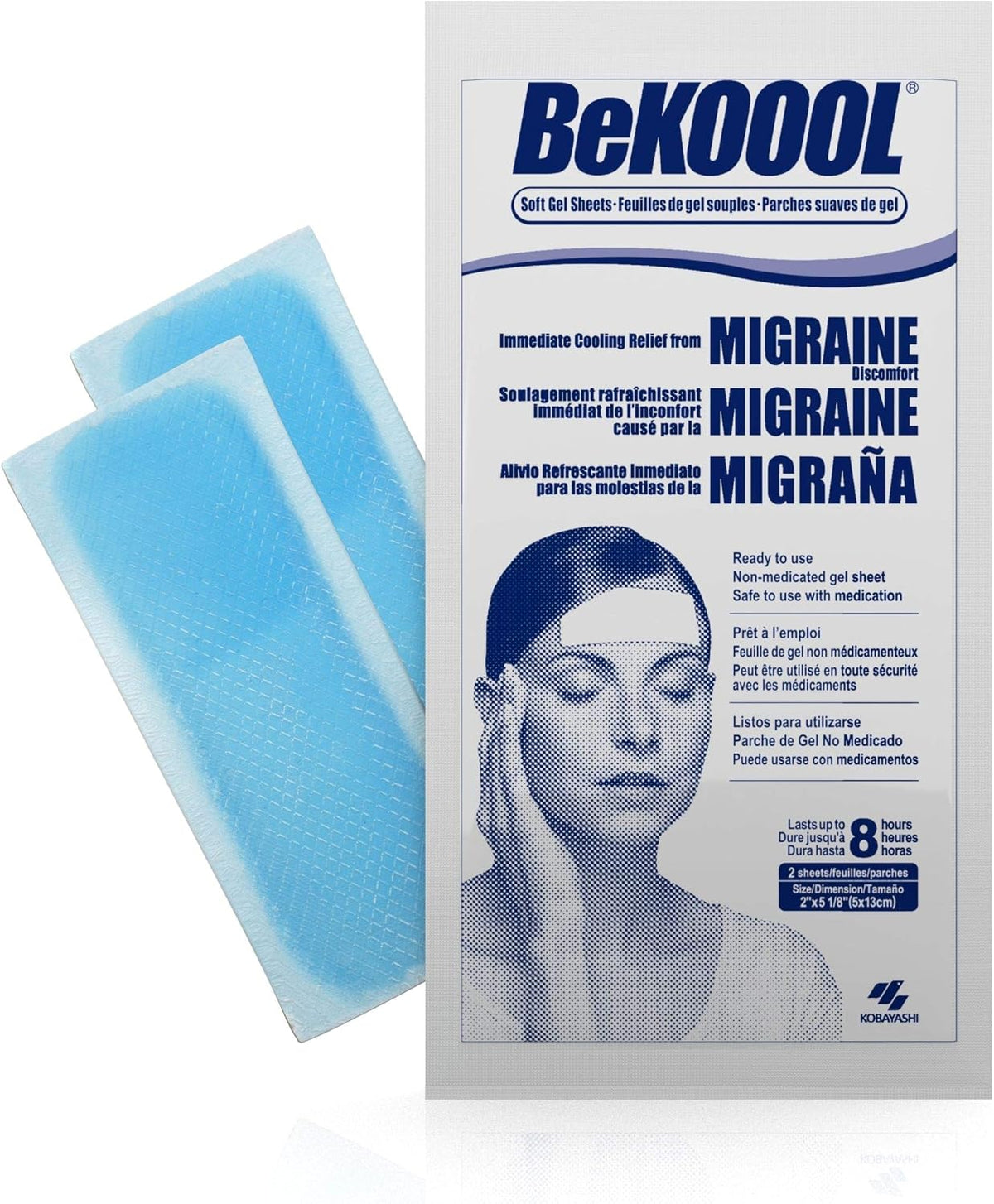Bekoool Migraine Gel Sheets - 4 Count (Pack of 4)