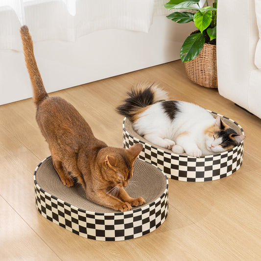 Conlun Oval Cat Scratcher Bed Bowl Lounge for Kittens | Medium | 2 Pack