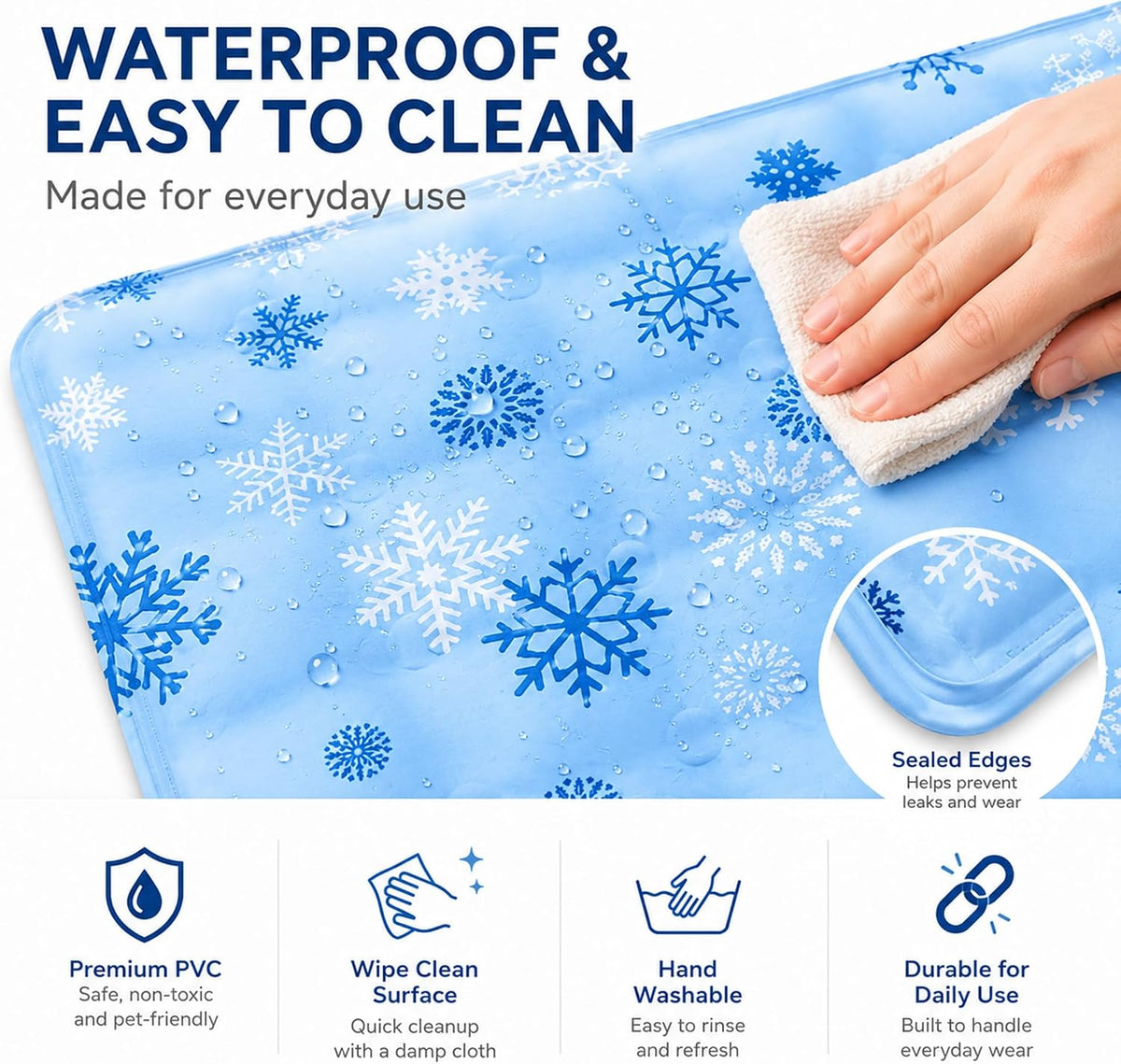 Dog Cooling Mat, Self-Cooling Water-Filled Pet Cooling Mat, Portable, Foldable Summer Ice Silk Cooling Mat, Washable Dog Bed Mat.