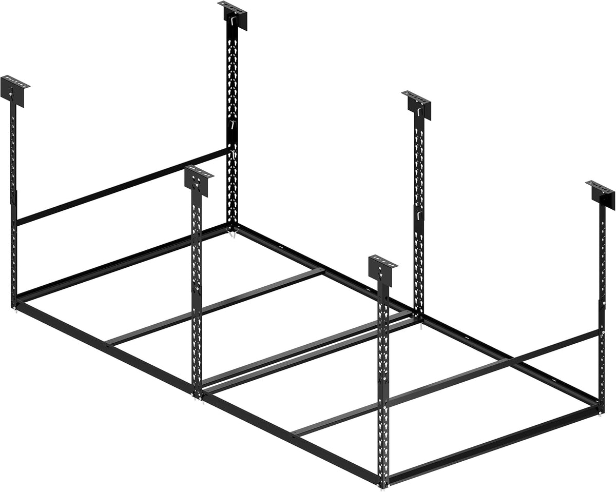 4X8 Ft Overhead Garage Storage Rack, 28-41 Inch Height Adjustable Ceiling Mounted Organization Rack, 850 Lbs Weight Capacity, 48"X96" Heavy Duty Space-Saving Metal Rack for Garage Storage