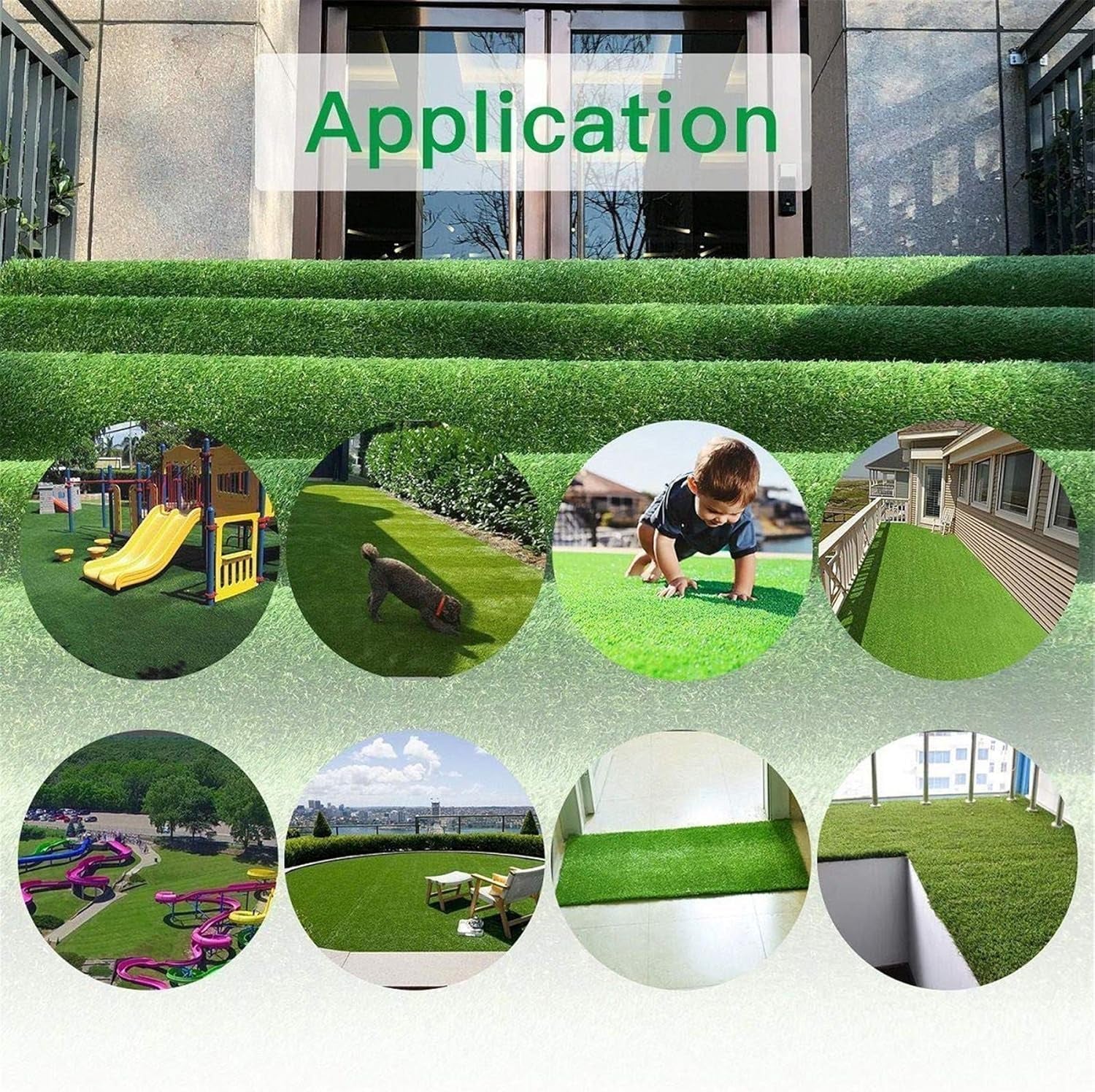 LITA Realistic Deluxe Artificial Grass Synthetic Thick Lawn Turf Carpet (7 FT X 15 FT (105 Square FT))