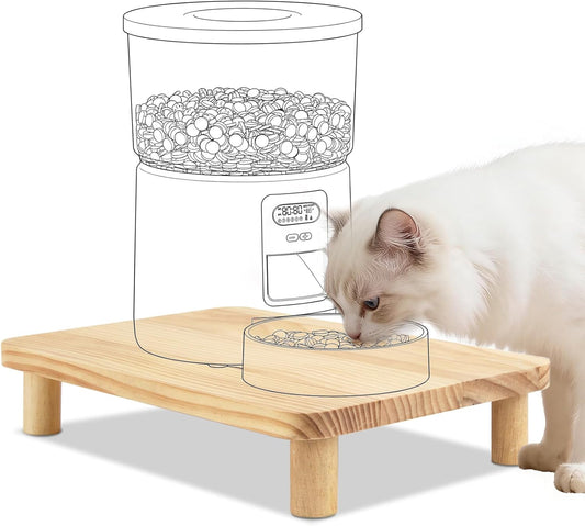 SZEE Cat Food Stand, Elevated Cat Feeder Stand for Automatic Feeder & Bowls
