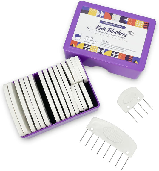 20Pcs Knit Blockers Pins Kit, Knit Blocking Combs for Crochet Knitting Blocking Board Mats, Crochet Blocking Pins for Crochet Projects Sewing Lace Needlework Projects Tool