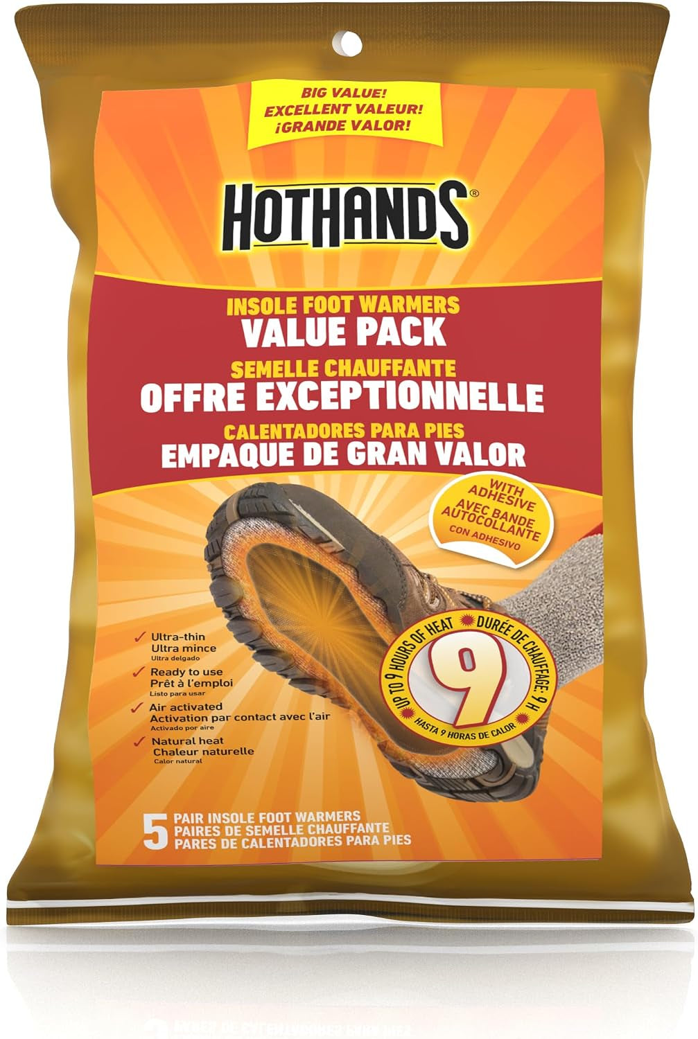 Hothands Insole Warmers Value Pack, 5 Pair - America'S Favorite Warmer