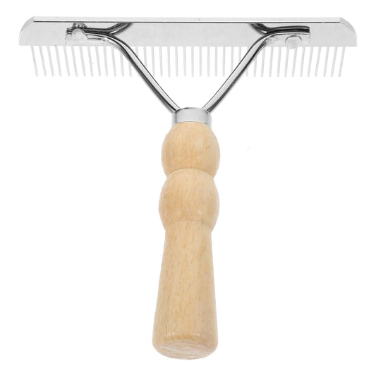 Angoily Horse Nail Rake, Livestock Brush Practical Hair Comb with Wooden Handle Metal Pins, Pet Hairbrush Dog Cat Undercoat Rake Grooming Tool for Cattle Goat Sheep, Cleaning Supply for Removing Mud