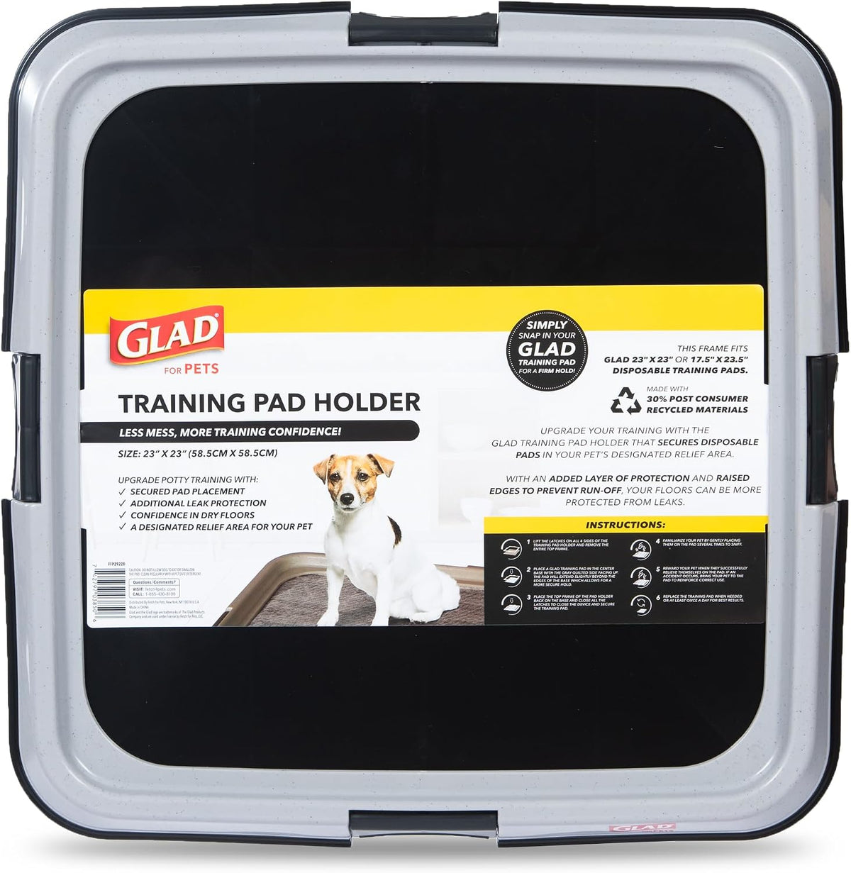 Glad for Pets Puppy Potty Training Pad Holder Tray, Fits 23 in Pads
