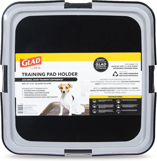 Glad for Pets Puppy Potty Training Pad Holder Tray, Fits 23 in Pads