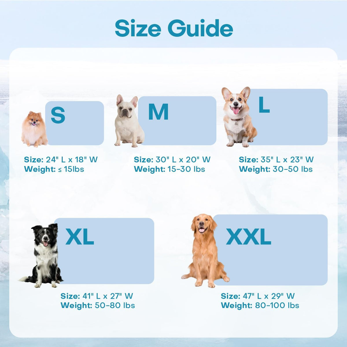 Dog Cooling Mat, 35" X 23" Non-Slip Self-Cooling Summer Pet Mat