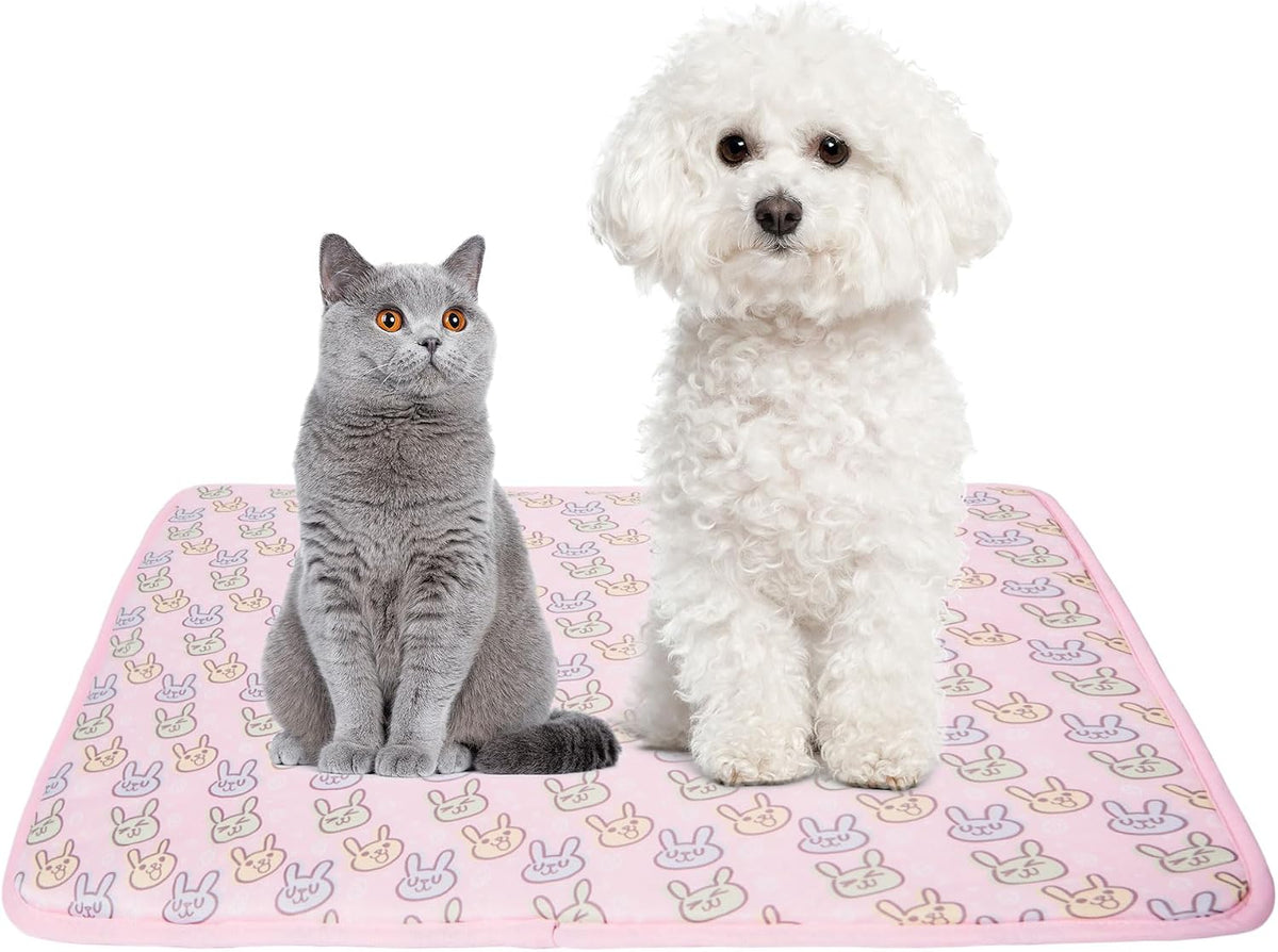 NACOCO Pet Cooling Mat Cat Dog Cushion Pad Summer Cool down Comfortable Soft for Pets and Adults (M, Pink)