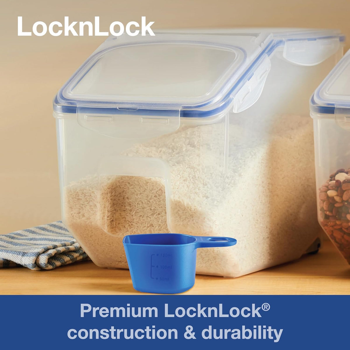 Locknlock Bulk Storage Bin with Wheels, 12.0 Qt (11.5 L)