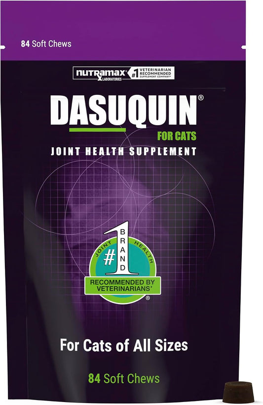 Nutramax Dasuquin Joint Health Supplement for Cats - with Glucosamine, Chondroitin, ASU, Boswellia Serrata Extract, Green Tea Extract, and Omega-3, 84 Soft Chews